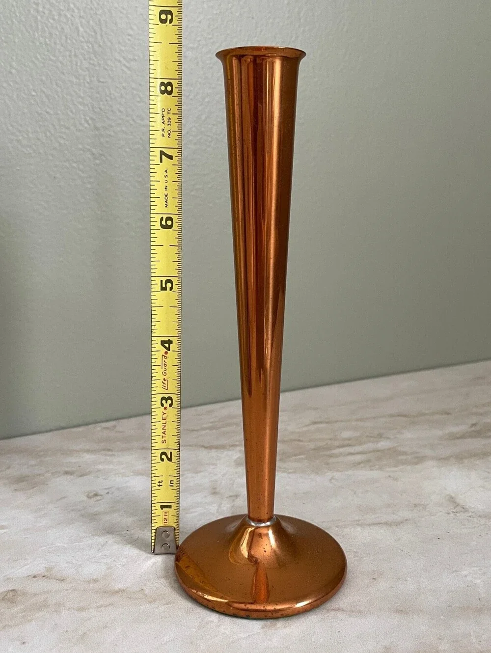 Vintage Coppercraft Guild Copper Metal Bud Vase | Mid-Century Modern